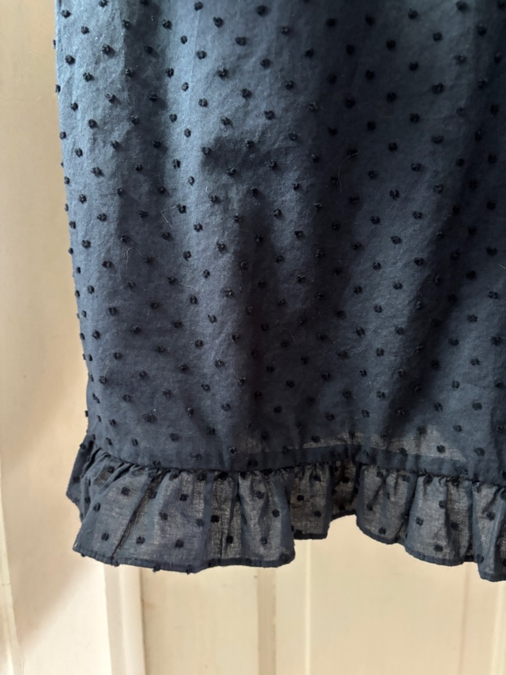 Quince 100% Cotton Swiss Dot Midi Dress Navy Medium NWOT - Picture 8 of 14